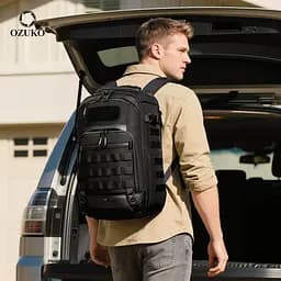 Рюкзак міський тактичний Ozuko 9902 чоловічий ранець з відсіком для ноутбука до 15.6'' 25л Black (19356) - мініатюра 4
