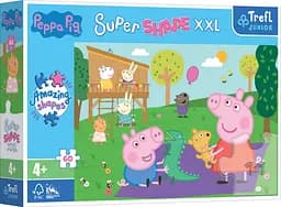 Набор Пазлы "Супер формы" - (60 элм. XXL) - "Игры с братиком" / Веселый поросенок