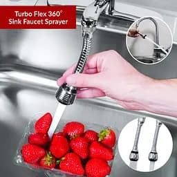 Насадка Turbo Flex 360, аератор на кран із гнучким шлангом, розпилювач для змішувача - мініатюра 3