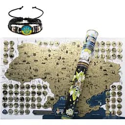 Скретч карта подорожей Україною My Map Ukraine та патріотичний плетений браслет