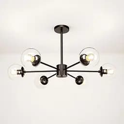 Люстра лофт із білими кулями Levistella 7529807-6 BK+CL