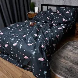 Комплект постільної білизни Moon&Star Satin Elit Flamingo Полуторний 143х210 см наволочки 4х50х70 см - мініатюра 7