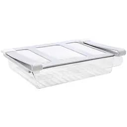 Полиця органайзер Homax висувна для зберігання в холодильнику 26.7х21х7 см біла/прозора (BR-01)