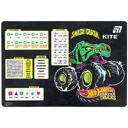 Підкладка настільна Kite Hot Wheels Monster Trucks 42.5x29 см PP упаковка 10 шт. (HW26-207-2)
