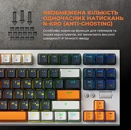 Клавіатура GamePro MK180W Outemu Red Hot-Swap RGB USB White (MK180W) - мініатюра 5