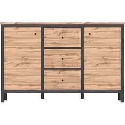 Комод в гостиную Гербор Чос KOM2D3S Дуб Тахо/Черный (GRB-1167)