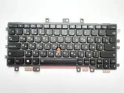 Клавіатура для ноутбуків Lenovo ThinkPad Helix (2nd) чорна з чорною рамкою, з ТП, з підсвічуванням RU/US High