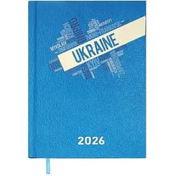 Ежедневник датированный Buromax Ukraine 2026 полиграфический A5 голубой (BM.2157-14)