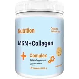 Препарат для суглобів і зв'язок EntherMeal MSM+Collagen Complex, 120 капсул