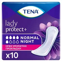 Нічні урологічні прокладки Tena Lady Protect Normal Night 5 крапель 10 шт.