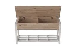 Банкетка с ящиком Ferrum-decor Дрейк 1 550x1000x400 металл Белый ДСП Дуб Сан-Марино 16 мм (FRD-103053)