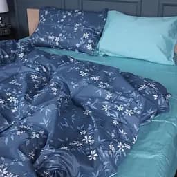 Комплект постільної білизни MisSon Сатин 22-1383 Floral Greens 160 x 220 см синій (2200010472134)