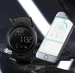 Спортивний жіночий смарт годинник Skmei 1301 Шагомір Bluetooth удароміцний Чорний - мініатюра 9