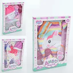 Набор одежды для куклы BLC84-101J-K-DM-UA LimoToy принт-Единорог, обувь, браслет, в коробке (6903317609055) Микс