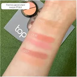 Рум'яна двоколірні TopFace Instyle Twin Blush On PT353 відтінок 001, 10 г - мініатюра 4