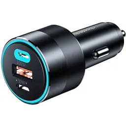 Зарядний пристрій Choetech car 2хUSB-C+USB-A 130W QC3.0/PD/PPS black (TC0011-BK)