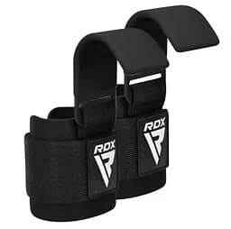 Крюки для тяги на запястье RDX W5 Gym Hook Strap Black Plus (WAN-W5B+)