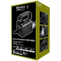 УМБ Sandberg 40000mAh,Survivor 100W, 2xUSB-С, USB-A, LED фонарь, PowerThru, черный (421-14)