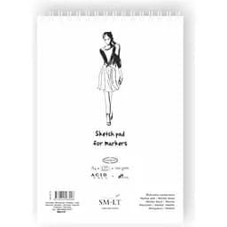 Альбом для маркеров SM-LT Art Authentic на спирали А4 100 г/м² 50 акушей белый цвет  