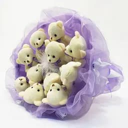 Букет из игрушек Мишки лавандовые 5346IT с 11ю игрушками.