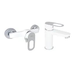 Набір змішувачів для душу Lidz Latwa 001 + Latwa 010 White Білий