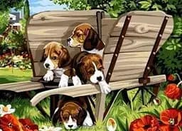 Алмазна мозаїка на підрамнику Цуценята 40×50 см 71775_BGLE