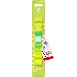 Нашийник для собак Waudog Nylon Recycled c QR паспортом градієнт розмір XL 2.5х37-58 см салатний - мініатюра 4