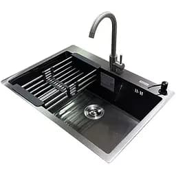 Комплект мийка + змішувач Romzha Arta U-650S Max BL (A)