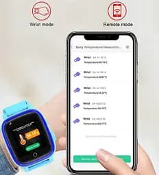 Розумний дитячий годинник T7 з пульсометром, датчиком зняття з руки, GPS трекером, SIM-картою, 4G відеодзвінком, термометром та кнопкою SOS Синій - мініатюра 7