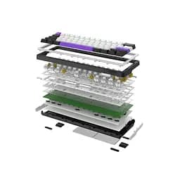 Клавіатура Hator Hellyberry HK60 Mechanical Linear RGB Wireless/Bluetooth/USB UA White/Violet (HK60_wireless) - мініатюра 6