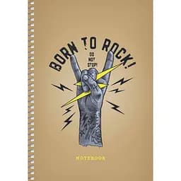 Зошит для записів Student А5, без лінівки, спіраль, 96л., Born To Rock (A5-SC-096-6102)