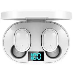 Наушники беспроводные TWS E6S с LED дисплеем White (17633)