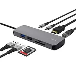 Адаптер Trust Dalyx 8in1 USB-C> 1xUSB-А 3.2/USB-A 2.0/2xUSB-С/HDMI/Ehernet/SD/microSD, Алюміній, 0. teh0018493 - мініатюра 2