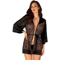 Пеньюар Obsessive Allunes 2XL/3XL леопардовый