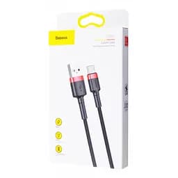 Дата кабель Baseus Cafule USB to Type-C Cable 3A (1m) (CATKLF-B) Червоний/Чорний - мініатюра 4