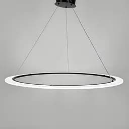 Современная черная подвесная люстра с кольцом Ø 80 см Ст. MJ305-800 BK | Line F