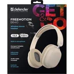Навушники Defender FreeMotion B640Bluetooth + 3.5 мм Beige (63642) - мініатюра 4