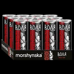 Упаковка енергетичного напою Моршинська Воля середньогазований 3.96 л (0.33 л x 12 шт.) - мініатюра 6
