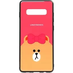 Чохол-накладка Toto Cartoon Print Glass Case Samsung Galaxy S10+ Line friends Brown