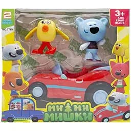 Фигурки героев Bambi Ве-Ве-Мишки Цыпа и Медведь с автомобилем 1719MM-1