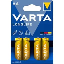 Елемент живлення Varta Longlife AA BLI Brille 4008496525157, 4 шт.