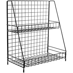 Сушка для посуды (полка) Ringel Raum, двухъярусная, железная, 30х15.5х34 см, черная (RG-025b)