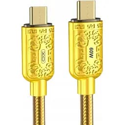 Кабель XO NB-Q217B USB C - USB C 60 W золотистий