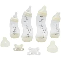 Набір для годування новонароджених Difrax S-bottle Natural 4 антиколікові пляшечки та 2 пустушки