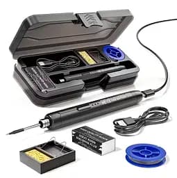 Портативний USB/бездротовий паяльний набір з регульованою температурою чорний