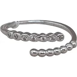 Срібне незамкнене кільце Qvaliz з фіанітами. 901-01049 13,5