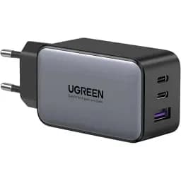 Зарядний пристрій Ugreen EU 65 W GaN CD244 (3 порти 2C + 1 A) прямокутний 10335