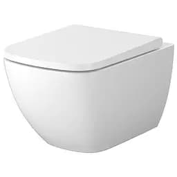 Унитаз подвесной Cersanit Zen Pro Vortex безободковый с сиденьем Slim WRAP duraplast Soft Close S701-882, Белый