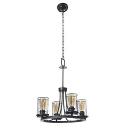 Люстра Brille лофт підвісна свічка E27 60W BK (BL-391S/4)