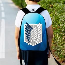 Рюкзак детский крылья свободы, атака титанов, 34х27см, городской ранец для мальчика с принтом (00405)